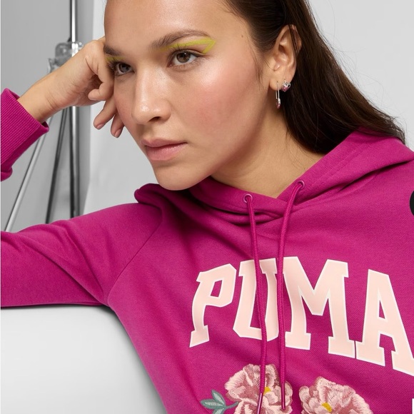 Puma Pink Floral Hoodie - Picture 5 of 5